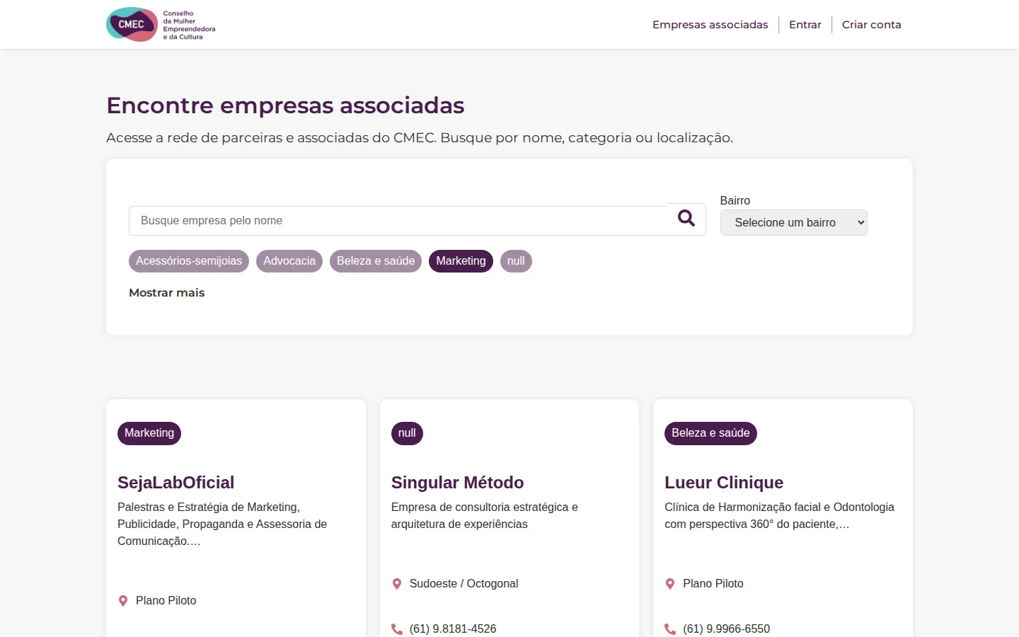 CMEC DF: site institucional